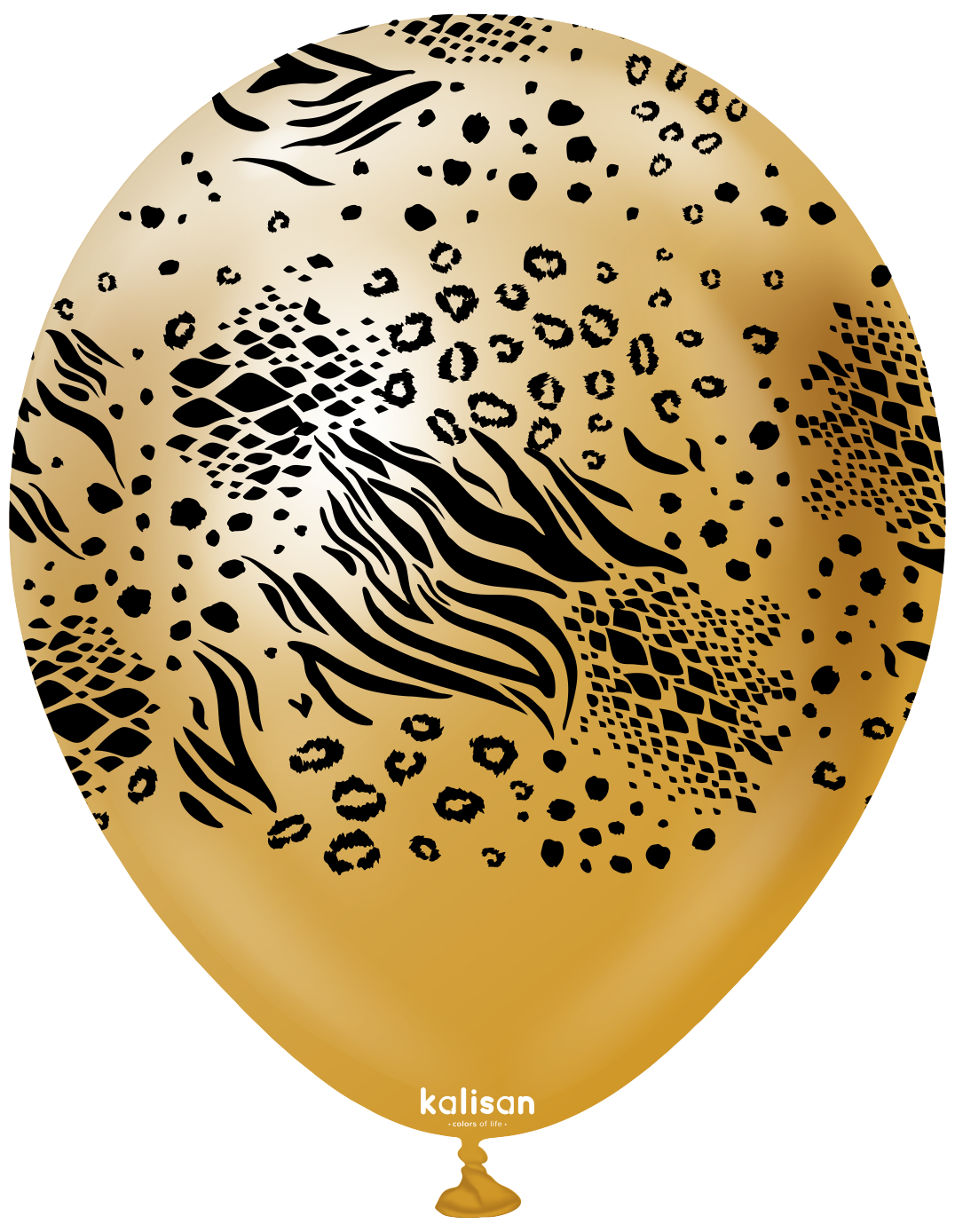 12" Balloons Printed Mutant Safari Mirror Gold Kalisan (25 Per Bag)