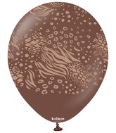 12" Balloons Printed Mutant Safari Standard Chocolate Brown Kalisan (25 Per Bag)