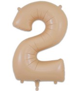 34" Number 2 Matte Nude Oaktree Foil Balloon