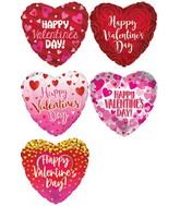 18" 50 Assorted Valentine #2 (10 Each of 5 Designs)