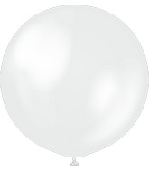 24" Kalisan Latex Balloons Metallic Pearl White (5 Per Bag)