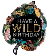 30" Foil Shape Wild Birthday Tropical Leaf Foil Balloon