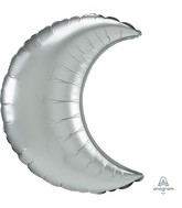 26" Platinum Crescent Moon Foil Balloon