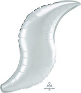 36" White Satin Curve Foil Balloon