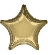 19" White Gold Star Foil Balloon