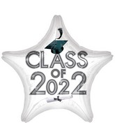 18" Class of 2022 - White Foil Balloon