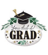 34" SuperShape Satin You Did It Ivy Grad Foil Balloon