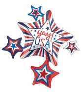 35" SuperShape Yay! USA Star Cluster Foil Balloon