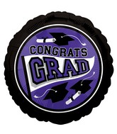 18" School Colors Be True to Your School Grad - Purple Foil Balloon