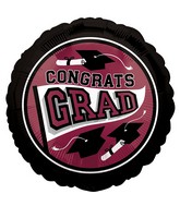 18" School Colors Be True to Your School Grad - Berry Foil Balloon