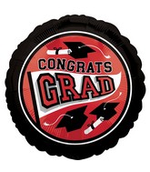 18" School Colors Be True to Your School Grad - Red Foil Balloon