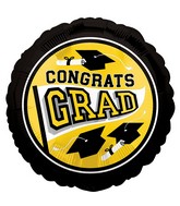 18" School Colors Be True to Your School Grad - Yellow Foil Balloon