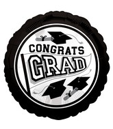 18" School Colors Be True to Your School Grad - White Foil Balloon
