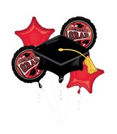 Bouquet School Colors Be True to Your School Grad - Red Foil Balloon