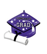 25" SuperShape School Colors Be True to Your School Grad - Purple Foil Balloon