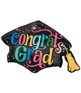 31" SuperShape Follow Your Dreams Grad Cap Foil Balloon