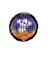 18" Boo Halloween Ghost and Pumpkins Foil Balloon