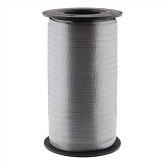 3/16" Poly Balloon Curling Ribbed Ribbon Antique Silver