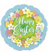 9" Airfill Only Happy Easter Wreath Foil Balloon