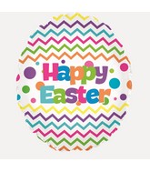 12" Airfill Only Chevron Happy Easter Egg Foil Balloon
