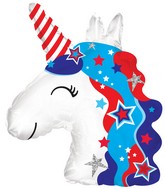 10" Airfill Only Patriotic Unicorn Foil Balloon