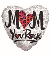 17" Mom You Rock Foil Balloon