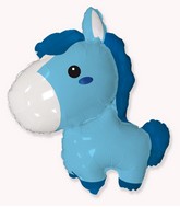34" Blue Baby Horse Foil Balloon