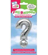 16" Silver ? Question Mark Air Filled Foil Balloon