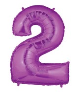 40" Large Number Balloon 2 Purple