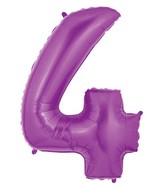 40" Large Number Balloon 4 Purple