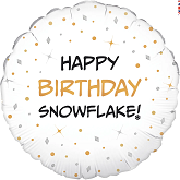 18" Happy Birthday Snowflake Oaktree Foil Balloon
