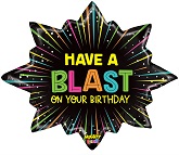 32" Mighty Bright Shape Mighty Birthday Blast Foil Balloon