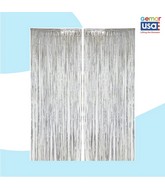 36" X 96" Foil Curtain Backdrop Gemar Silver