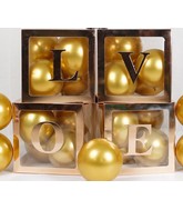12" Rose Gold Balloon Stuffing Box (4 pcs) Use with/without sticker "Love"