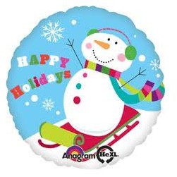 18" Happy Holiday Snowman Foil Balloon Balloon