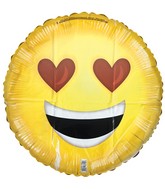 18" Smiley Face Love Hearts Foil Balloon