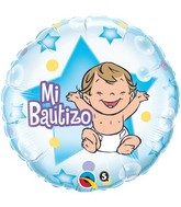 18" Mi Bautizo Blue Balloon (Spanish)