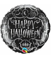 18" Happy Halloween Goth Foil Balloon