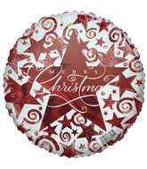 9" Airfill Only Merry Christmas Foil Balloon