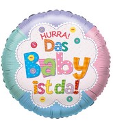18" Hurra Das Baby ist da! Foil Balloon