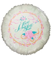 18" I Love You Ivory Foil Balloon
