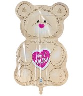 35" "No.1 Mum" Teddy Bear Mylar Balloon