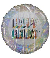28" "Happy Birthday" Holographic Mylar Balloon