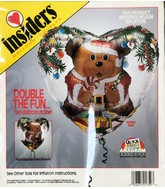 Insiders Double Balloon Christmas Teddy Bear Mylar Balloon