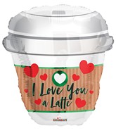 18" I Love You Coffee Cup Foil Balloon