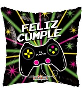 18" Feliz Cumple Gamer (Spanish) Foil Balloon
