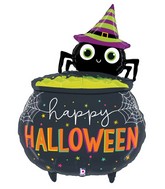 44" Foil Shape Halloween Spider Cauldron Foil Balloons