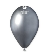 13" Gemar Latex Balloons (Bag of 25) Shiny Silver