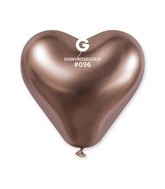 13" Gemar Latex Balloons (Bag of 25) Shiny Rose Gold Heart