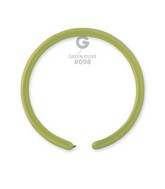160G Gemar Latex Balloons (Bag of 50) Modelling/Twisting Green Olive
